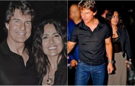 Tom Cruise mobbed by fans as he steps out for dinner with Salma Hayek